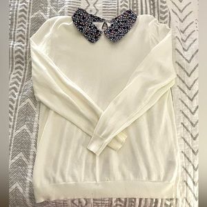 Jcrew White Peter Pan collar sweater